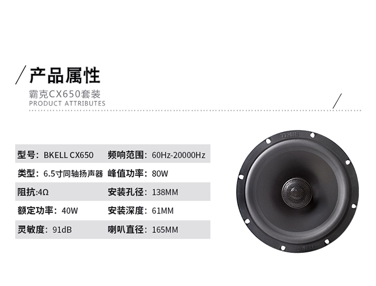 霸克CX650同軸喇叭
