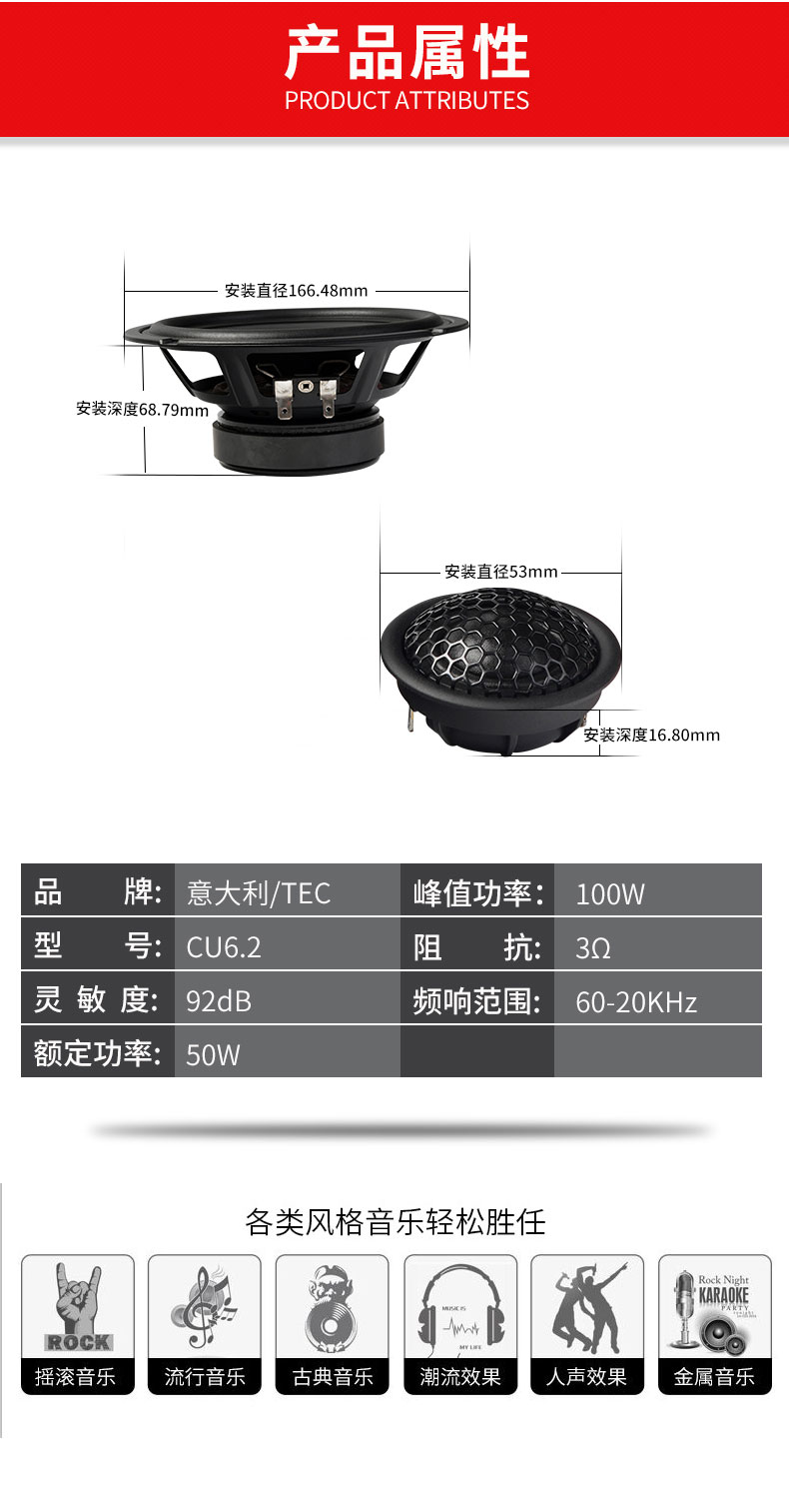 意大利TEC  CU6.2 小愛神兩分頻