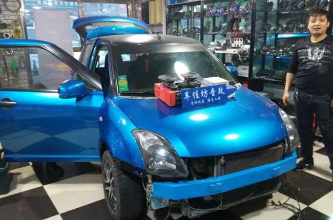 悠揚如水 新疆車佳坊鈴木雨燕改裝美國霸克和斯